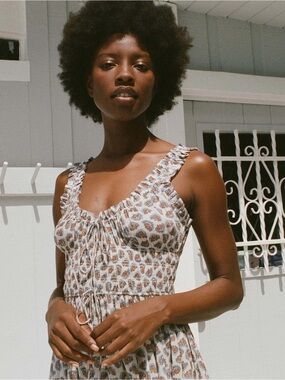 Doen Emmaretta Mini Dress in Sea Salt Bedford Paisley